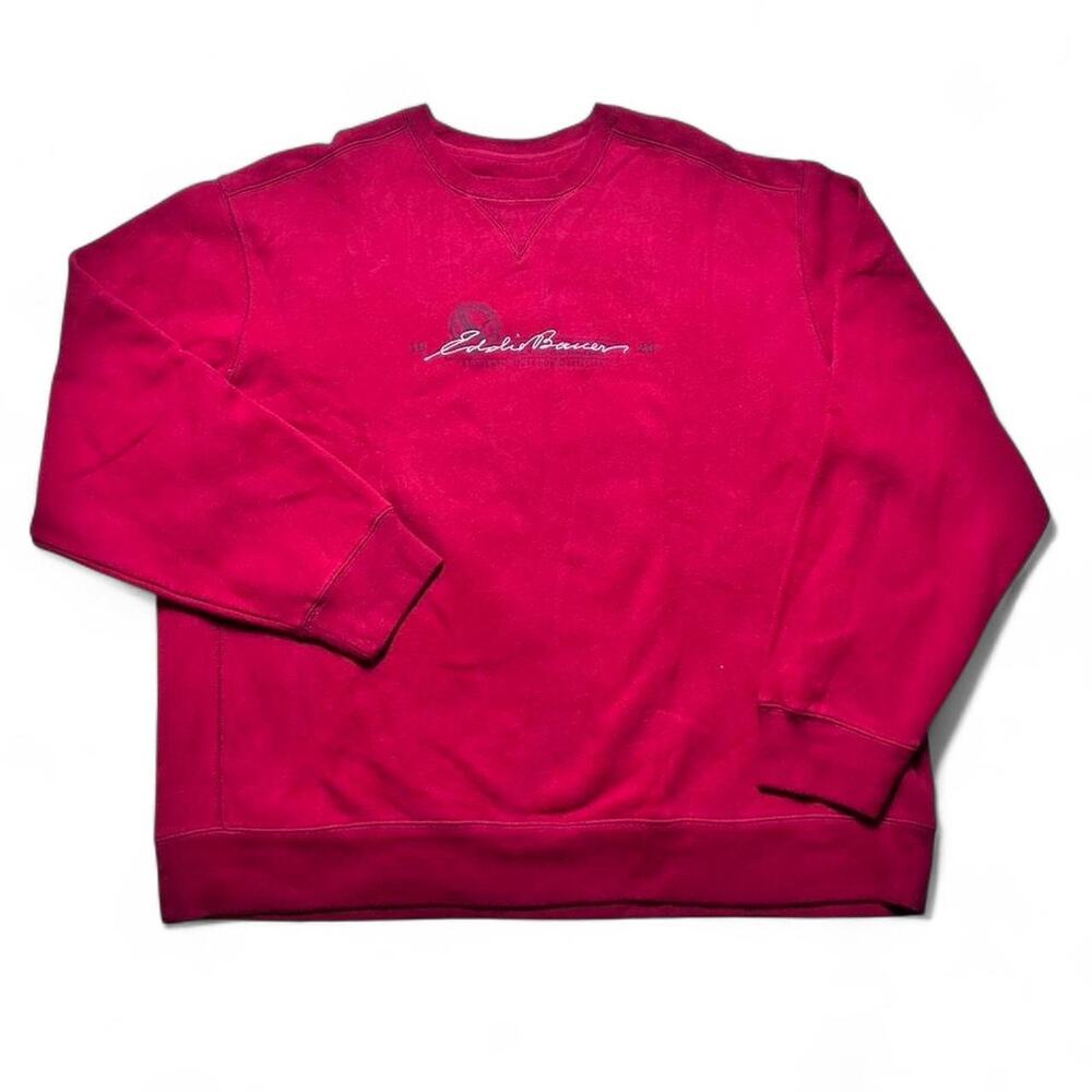 Eddie Bauer Vintage Y2k Red Cotton Poly Crewneck Sweatshirt 3XL